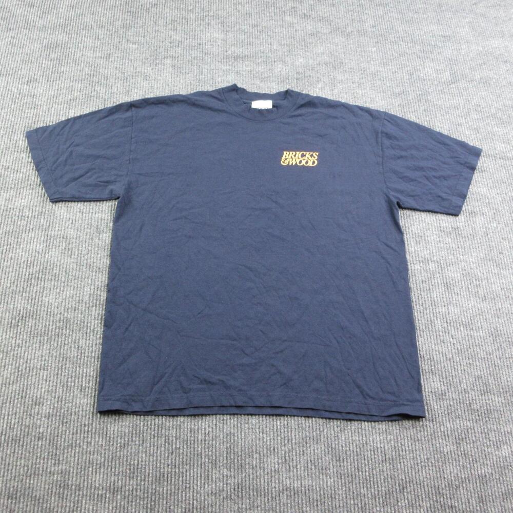 From New York With Love Shirt Mens XL Blue Jersey BRICKS & WOOD Graphic Tee